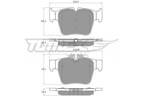 TOMEX BRAKES stabdžių trinkelių rinkinys, diskinis stabdys TX 18-54